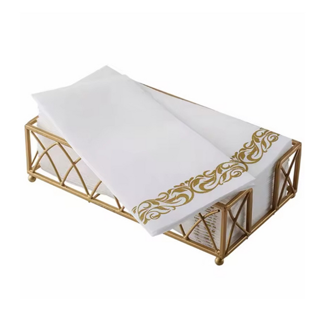 White Cloth Like Paper Napkins Custom Guilt Printed Airlaid Dinner Napkin Restaurant Hotel Wedding Table Party
