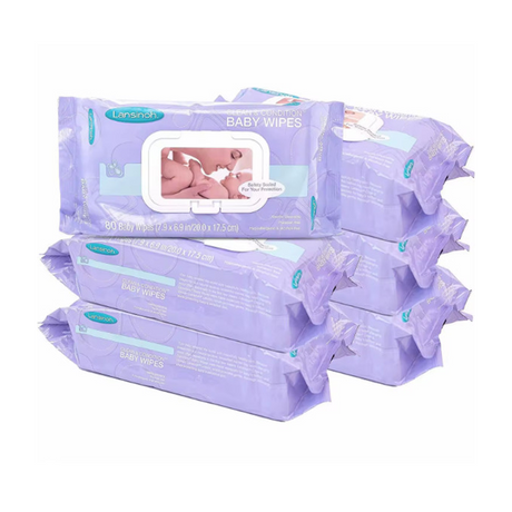 Custom Oem Wet Wipes for Baby 80pcs Skincare Hand Mouth Wet Tissue Wipes with Lid
