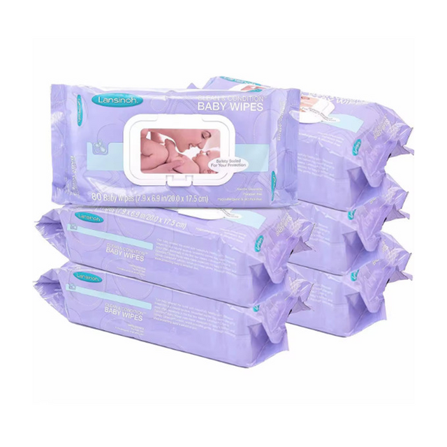Custom Oem Wet Wipes for Baby 80pcs Skincare Hand Mouth Wet Tissue Wipes with Lid