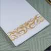 White Cloth Like Paper Napkins Custom Gilt Printed Airlaid Dinner Napkin Restaurant Hotel Wedding Table Party