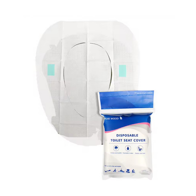 Biodegradable 6-Sheet 2-Ply Disposable Toilet Seat Covers Travel Use Paper Covers for Convenient Toilets