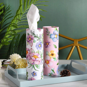 Best Selling Cylinder Tissue Boxes for Car 3 Ply Bamboo Pulp Paper Tube Car Facial Tissue with Custom Car Tissue