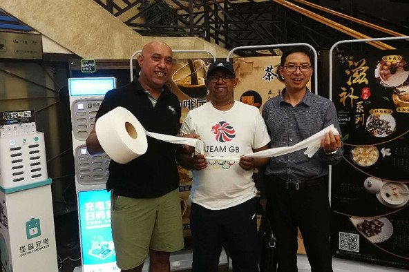 Business partnership meeting for toilet paper napkin export