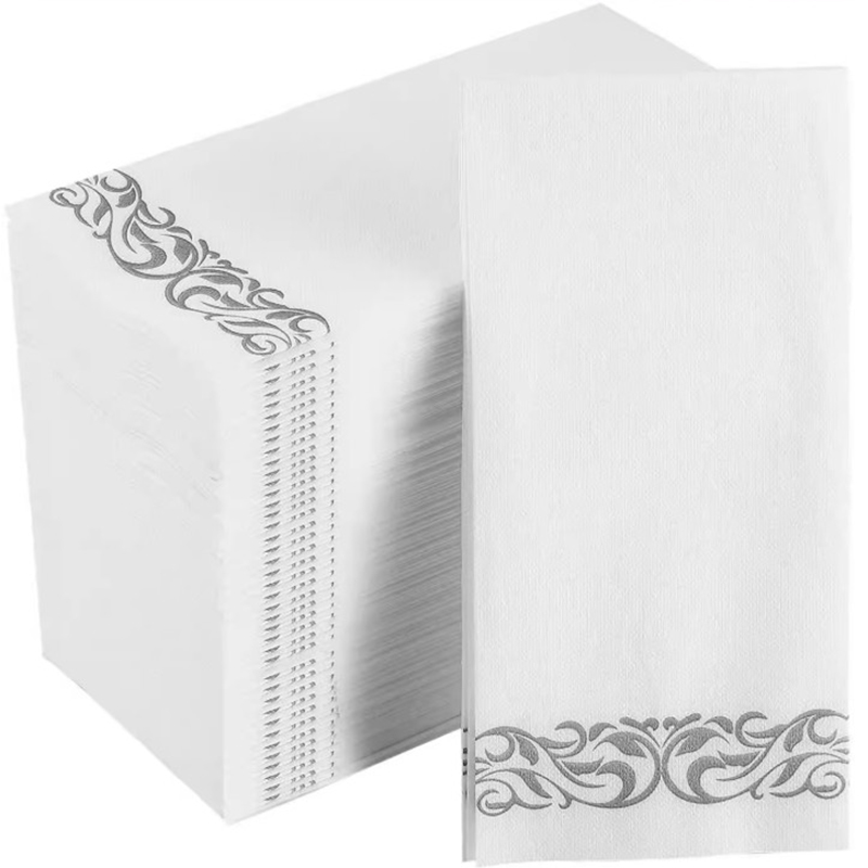 Restaurant silverware rolled in premium paper napkins